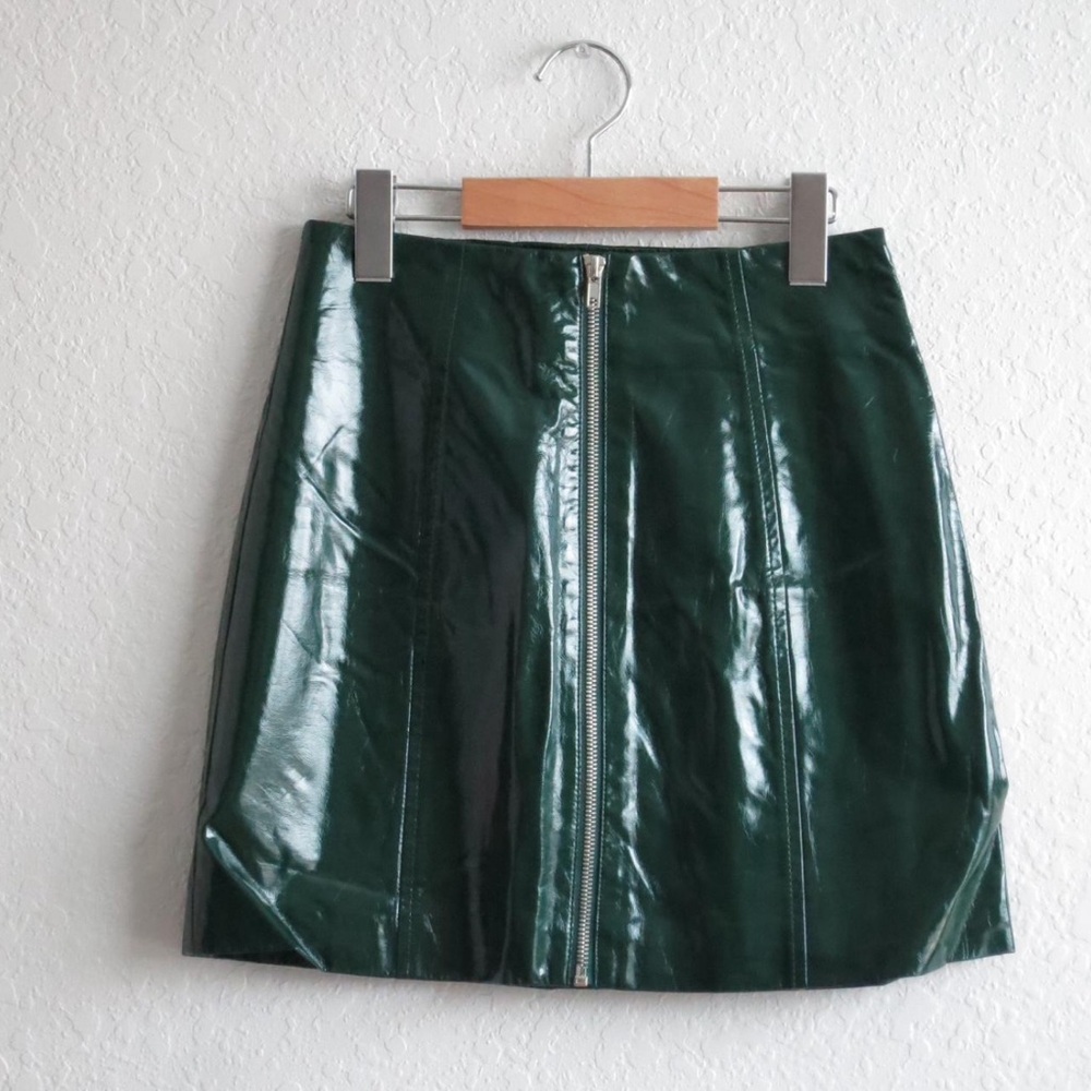 Forever 21 Dark Green Faux Leather Pencil Skirt